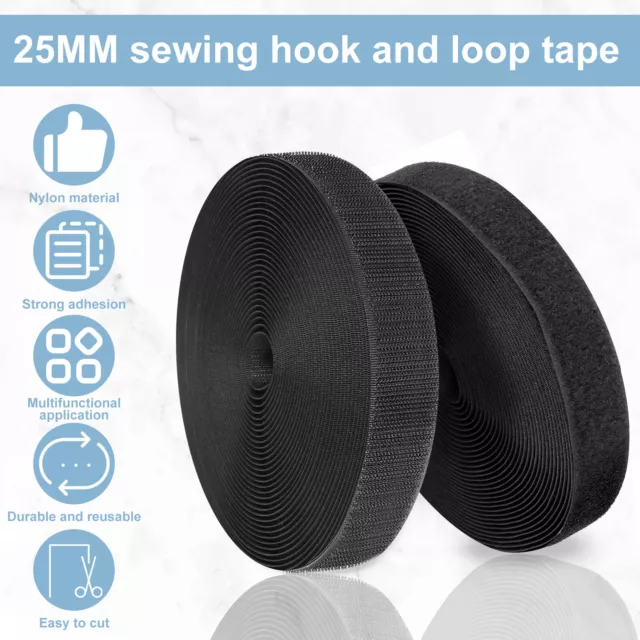 1 Inch X 11.5 Ft Strips With Adhesive, Hook And Loop Tape, Nylon Self Adhesive  Heavy Duty Strips, Double Sided Sticky Back Fastener Roll For Home Offi