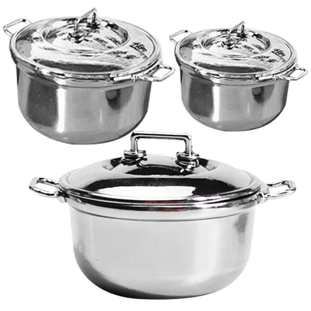 3 piezas mini utensilios de cocina para niños ollas de simulación decorativa adornos mini cocinas