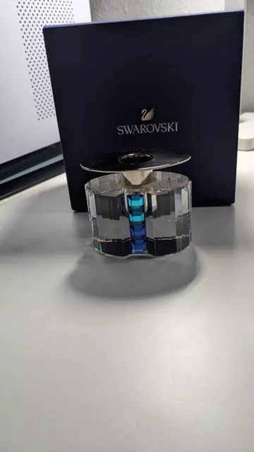 Swarovski Kerzenhalter  Rainbow  Blue Zircon/ Saphire, neuwertig, ohne OVP 2