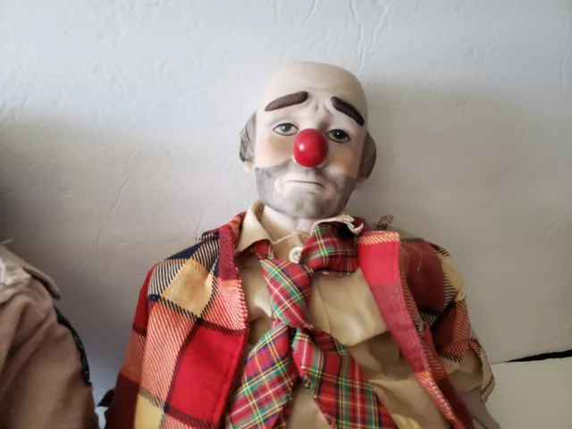 Vintage CLYDE THE HOBO CLOWN 21” Porcelain Doll Dynasty Doll Collection 1983