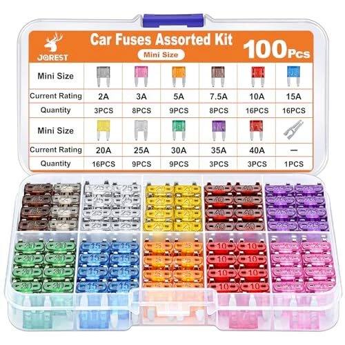 JOREST Fusible Voiture Set - 100Pcs Mini Fusibles Automobile + 1 Extracteur M...