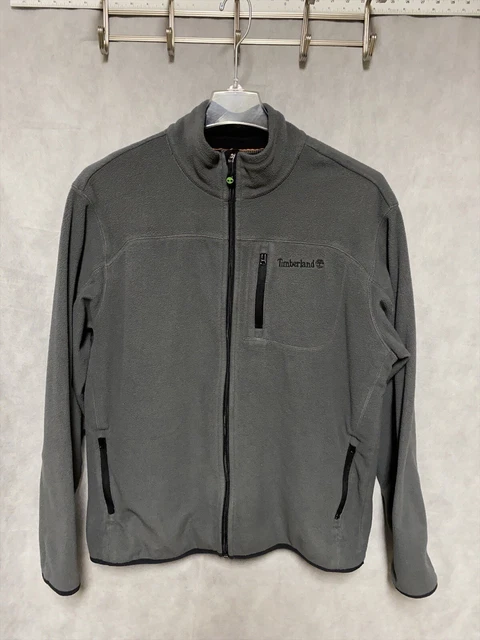 Timberland Men Fleece Full Zip Jacket Sweatshirt Sweater XL Gray Outdoor Golf