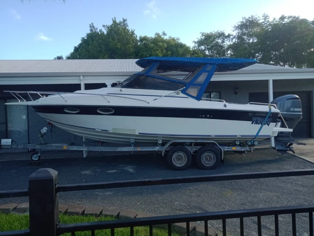 Mustang 24ft Boat on trailer with 4.2L V6 Yamaha outboard like Haines Bertram