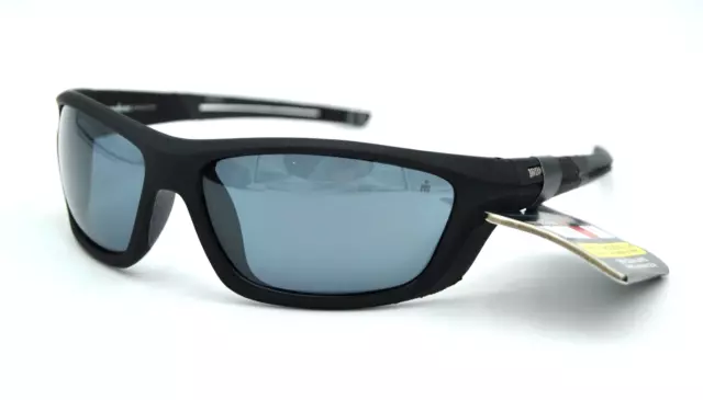 Foster Grant Ironman ZEAL BLK POLARIZED Black Easy Clean Wrap Sunglasses 100% UV