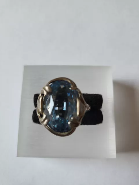 ART NOUVEAU 835 Silver Ring Oval Aquamarine Antique Jewelry £107.92 ...