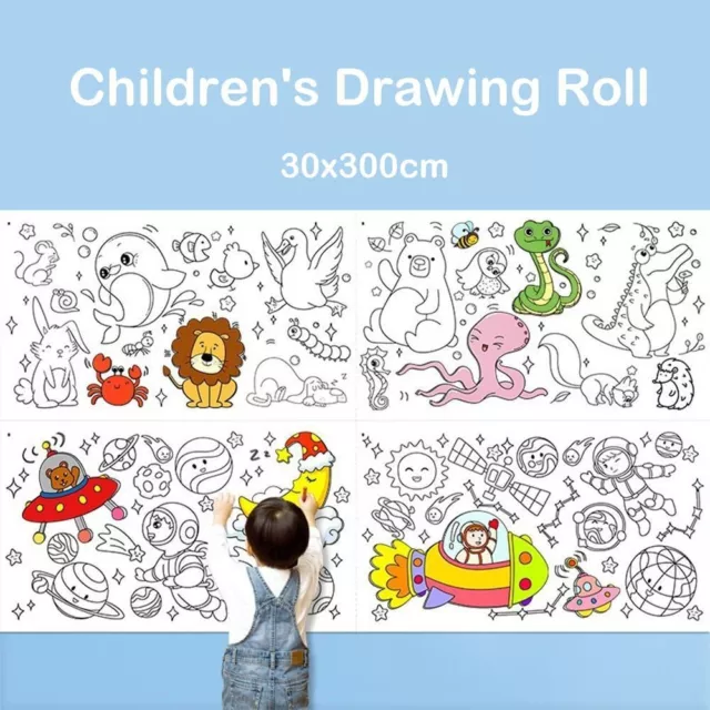 Coloring Sticker Color Filling Paper Children's Drawing Roll Watercolor Paper