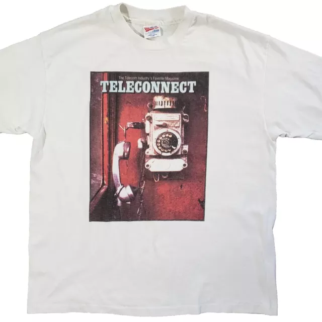 Vtg Teleconnect Magazine Shirt Sz XL Bunker Mine Wall Phone Soviet Union Russian