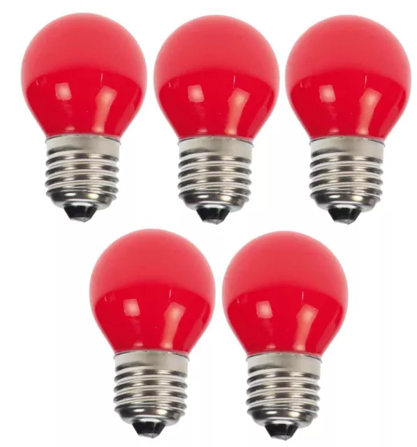 5er Set Rote LED Deko Tropfenlampe Party Glühbirne Biergartenkette Tropfen 230V