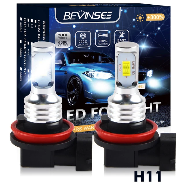 H11 H8 100W 3000LM 6500K White CSP LED Bulbs Fog Light Driving Lamp Foglight Kit