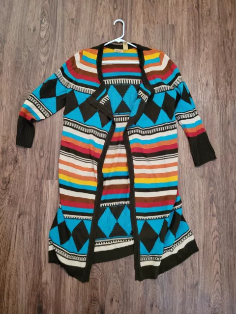 Wrangler Women Southwest Aztec Western Pattern Cardigan Wrap Sweater Sz XL