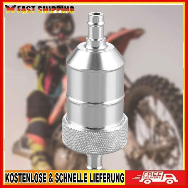 8 mm filtro combustible gas aleación de aluminio limpiador gasolina para motos (blanco)