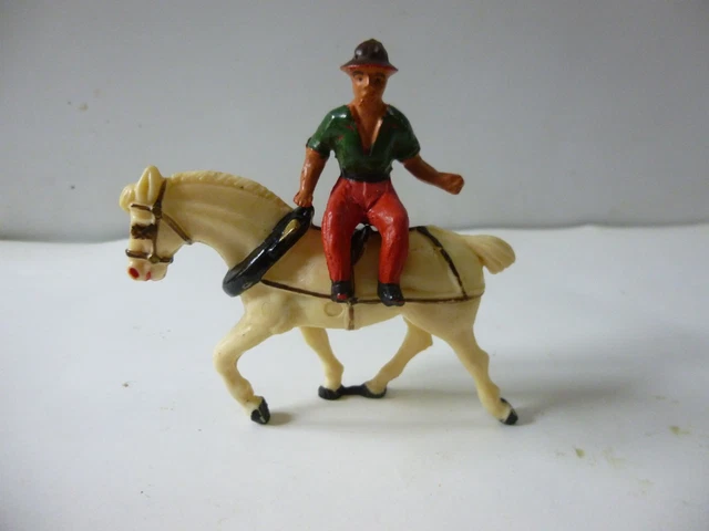 Jouet Ancien Starlux - Tombereau Agricole Avec Cheval Et Personnage - La Ferme - Occasion