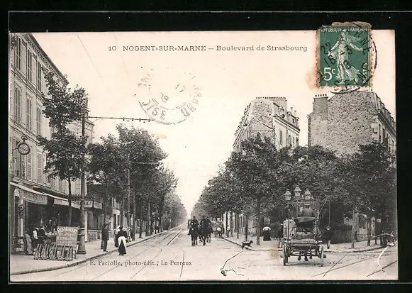 CPA Nogent-sur-Marne, Boulevard de Strasbourg 1908