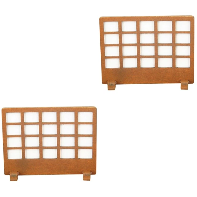 2 StückHolzRaumteiler DekorativeScreen PanelfürPuppenhaus Wohnzimmer Schl