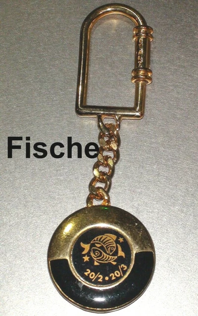 Key Ring Zodiac Sign Fish Metal Horoscope Birthday Pisces
