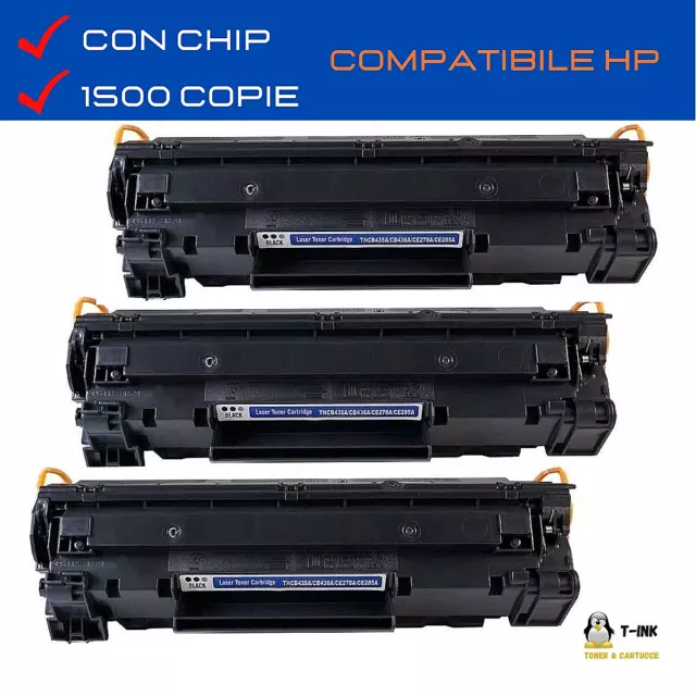 3 Toner CE285A compatibile per HP Laserjet P1102W P1102 P1106 M1130 M1132 M1210