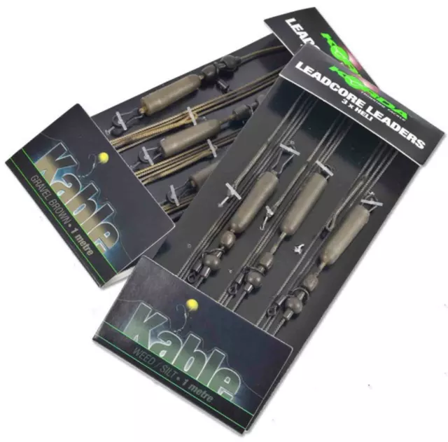 Korda Dark Matter Ready Tied Kable Heli Helicopter/Chod Rig Leadcore Leaders 1m