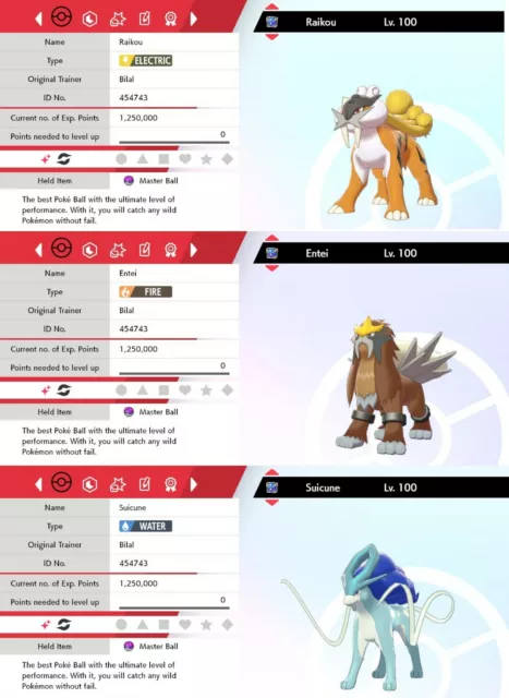 Shiny/non-shiny Raikou 6IV Brilliant Diamond/shining Pearl 100