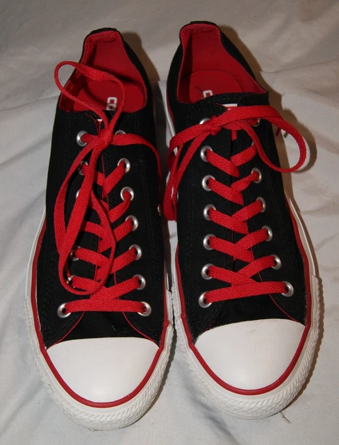converse all star unisex mens 11 womens 13 shoes black w/ red