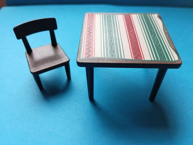 Playmobil Vintage Western - Table Et Chaise Marron Du Fort Nordiste (set 4398), Bon état