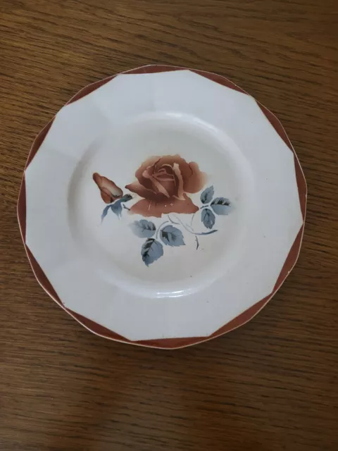 Assiette plate  Sarreguemines Digoin Roses décor n°9181