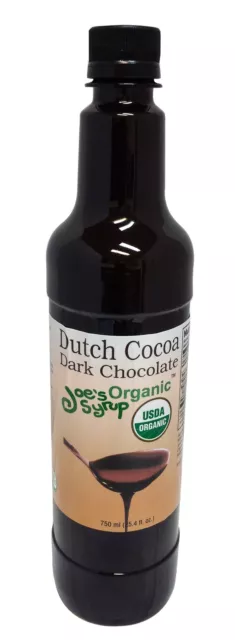 Joe's Syrup Organic Syrup, Organic Dutch Cocoa Dark Chocolate Sauce, 750 ml