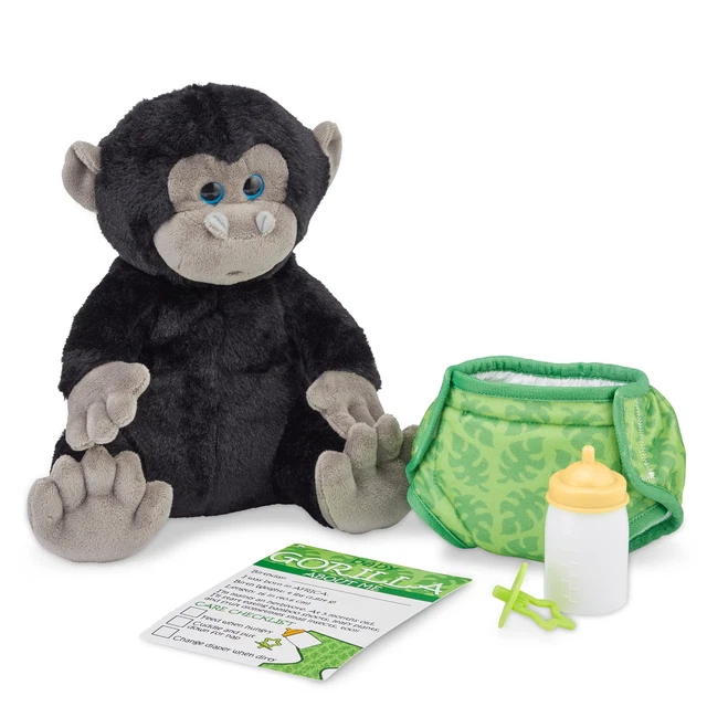 Melissa & Doug Stuffed Animal - Baby Gorilla & Soother, Bottle & Nappy (Age 2-5)