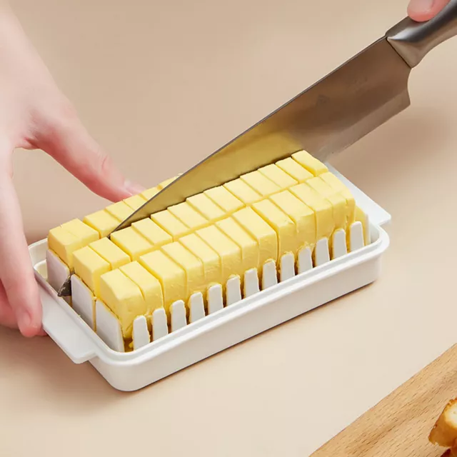 Butter Dish with Lid Cutting Slot for Dividing and Storing Butter Container