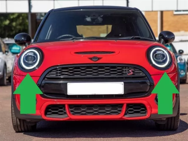 Glänzend Schwarz Scheinwerfer Verkleidung Abdeckungen Passt Mini F55 F56 F57 2014 + Cooper Jcw 3