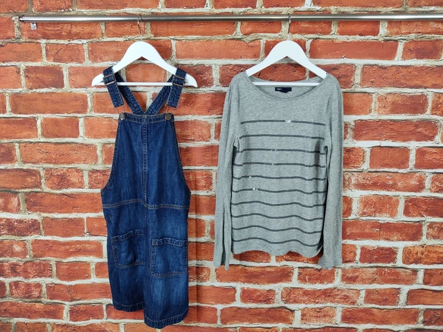 Maglia Bambina Pacchetto Età 10-11 Anni 100% Gap Denim Pinafore Manica Lunga 146Cm