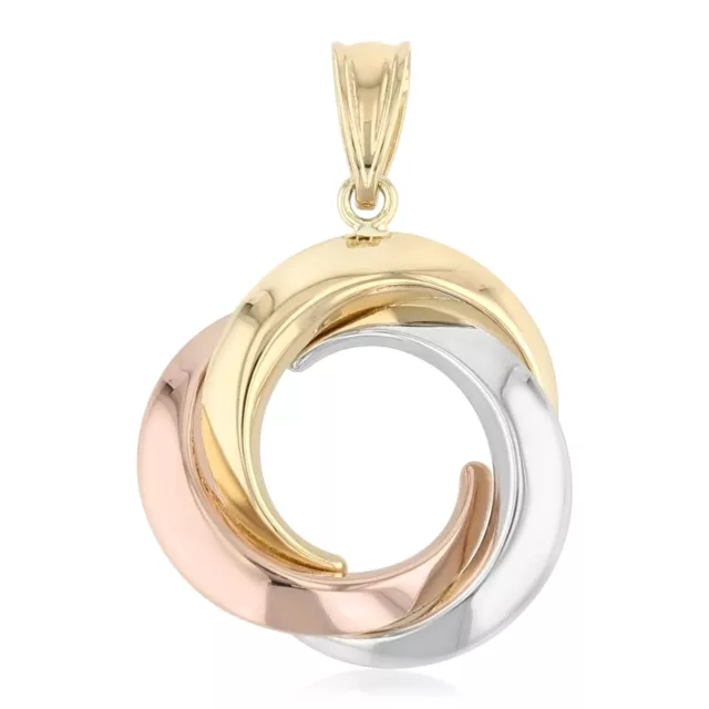 14K Tri Color Gold Eternity Infinity Love Knot Charm Pendant For Necklace Chain