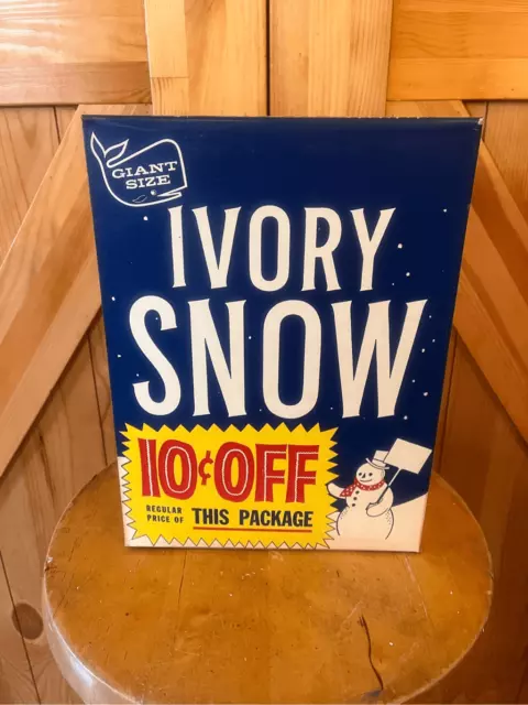Vintage IVORY SNOW DETERGENT FULL BOX Rare Giant Size SNOWMAN UNUSED