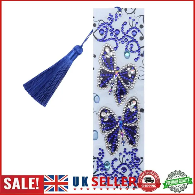 DIY Butterfly Special Shaped Diamond Painting Creative Leather Tassel Bookmark G