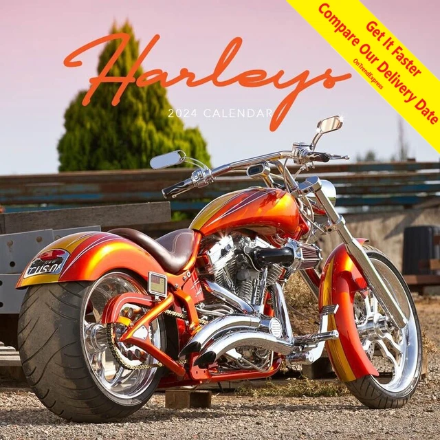 2024 HARLEY DAVIDSON Square Wall Calendar by Paper Pocket 30cm x 60cm