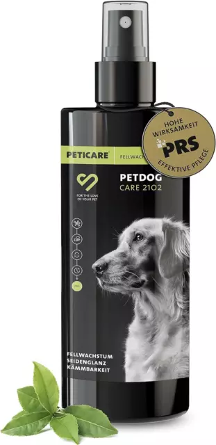 Peticare Fellpflege Spray Für Hunde | Sorgt Für Fellwachstum, Seidenglanz, Kämmb