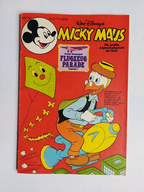 Ehapa - Micky Maus Nr. 6 / 07.2.1978 - Top Zustand  Z1- (mit Beilage)