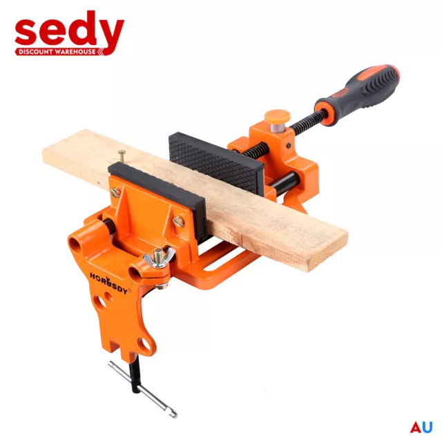 90mm Drill Press Bench Vice Quick Release Clamp Jaw Soft Grip Hand Pads Woodwork