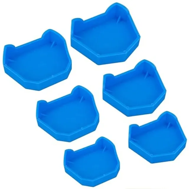 6 Pcs Color Blue Dental Base  Dental Model Base Plaster Mold Former Kit