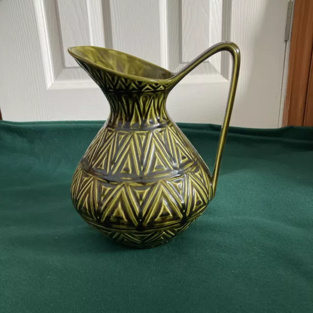 Vintage Celtic Ceramics Kilrush Pottery Irish Large Green Jug Pitcher 1015/29 R