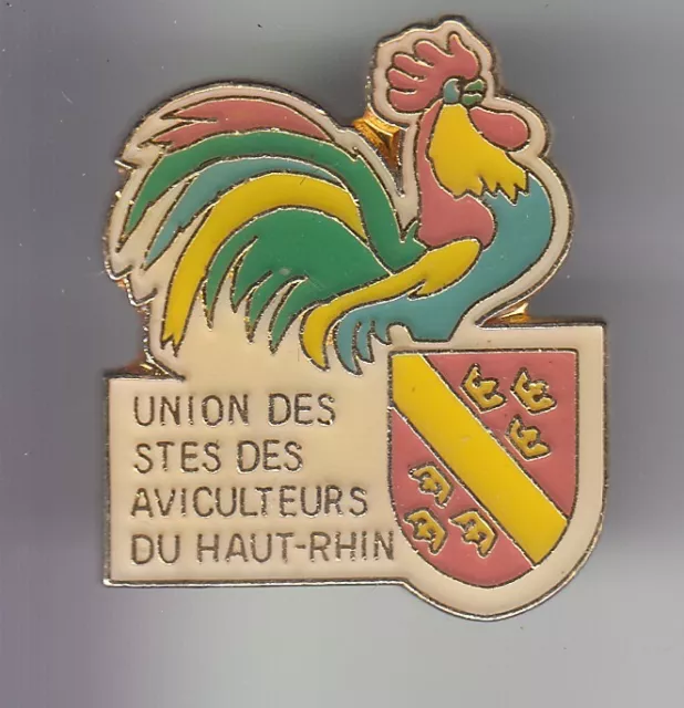 Rare Pins Pin's .. Animal Coq Rooster Alsace Union Aviculture Haut Rhin 68 ~Dj