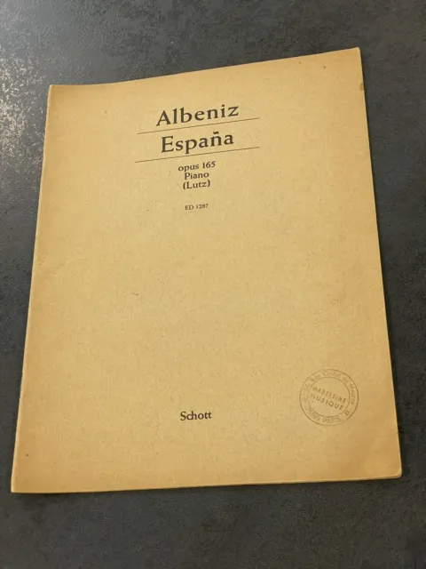 Livre Livret Partition Musique ancien Isaac Albeniz Espana Op 165 Piano (Lutz)