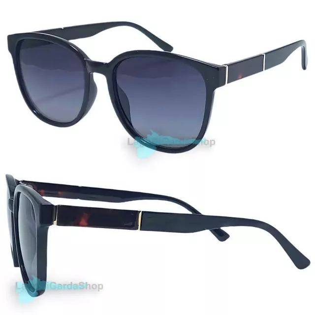 Occhiali Da Sole Uomo Eleganti Ottima Qualità Nero Leggermente A Sfumare UV400