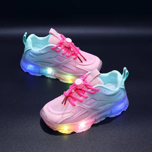 Kids LED Luminous Shoes Sneakers Flashing Children Girls Light Up Trainers Size