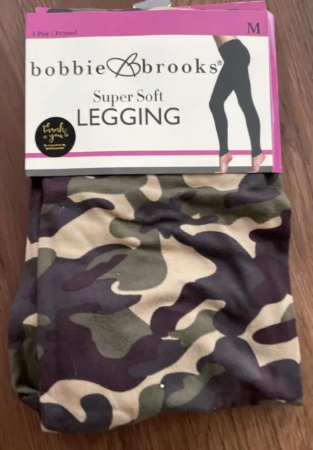 Bobbie Brooks Super Soft Legging Aztec Elephant Print BLACK/WHITE M Medium  New 