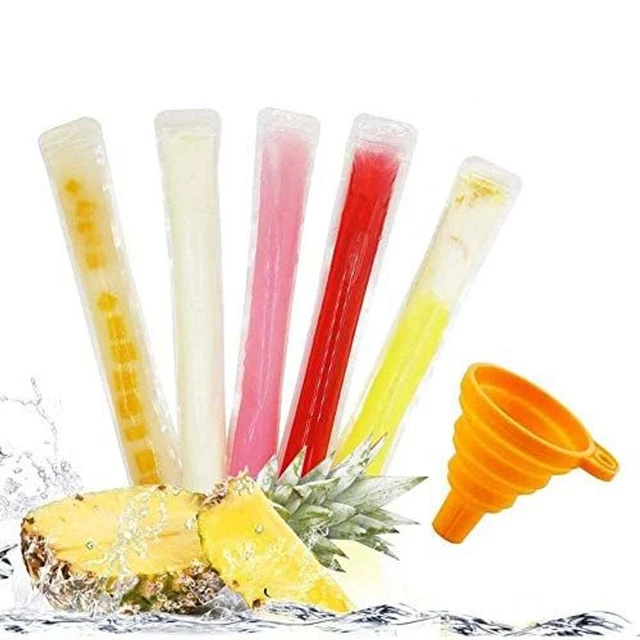 160 Disposable Ice Popsicle Mold Bags| BPA Free Freezer 11"x2", Multicolor