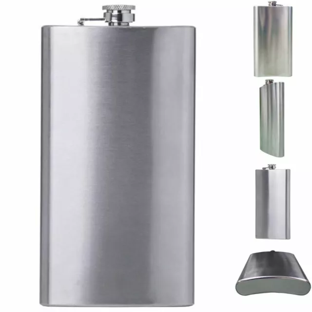 Flask 12Oz Steel Stainless Pocket Hip Liquor Whiskey Screw Cap Party Drinking