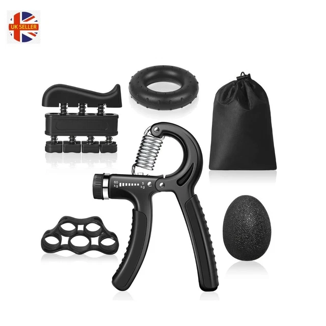 5 Pcs Adjustable Hand Grip Strengthener Wrist Forearm Gripper Power Exerciser