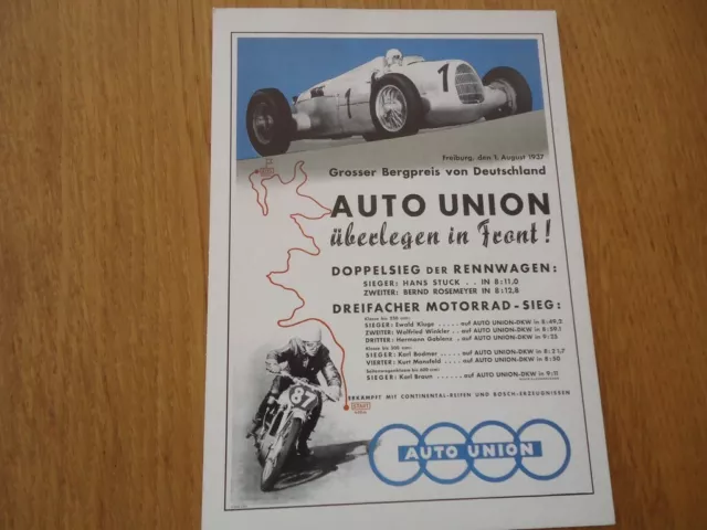 A Encadrer Carte Postale 15X10 P.a.r.c Archiv Doppelsieg Rennewagen Auto-Union