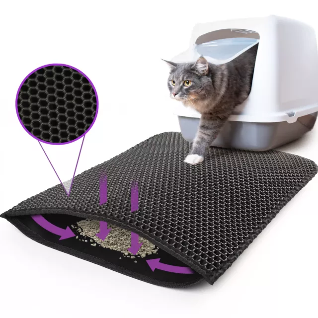 Kitty Cat Litter Mat Trapping Honeycomb Double Layer Design Waterproof 24x15''