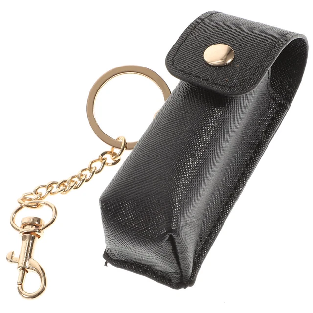 Pochette À Baume Lèvres Porte-clés Rouge Contenant De Voyage Sacs Rangement